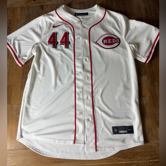Cincinnati Reds #44 De La Cruz Nike Baseball Jersey - White with Red Trim
